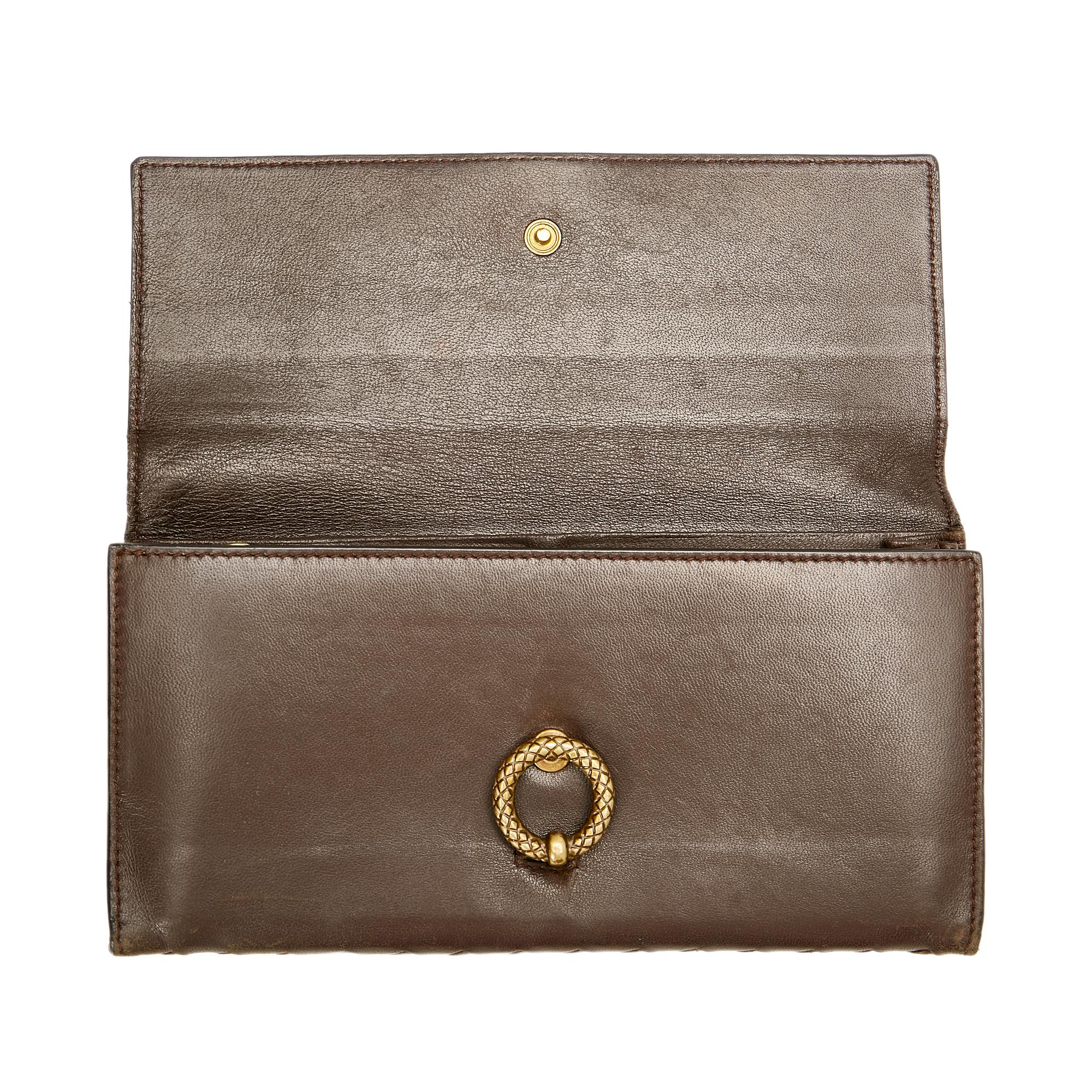 Bottega Veneta Intrecciato Leather Long Wallet (SHG-25197)