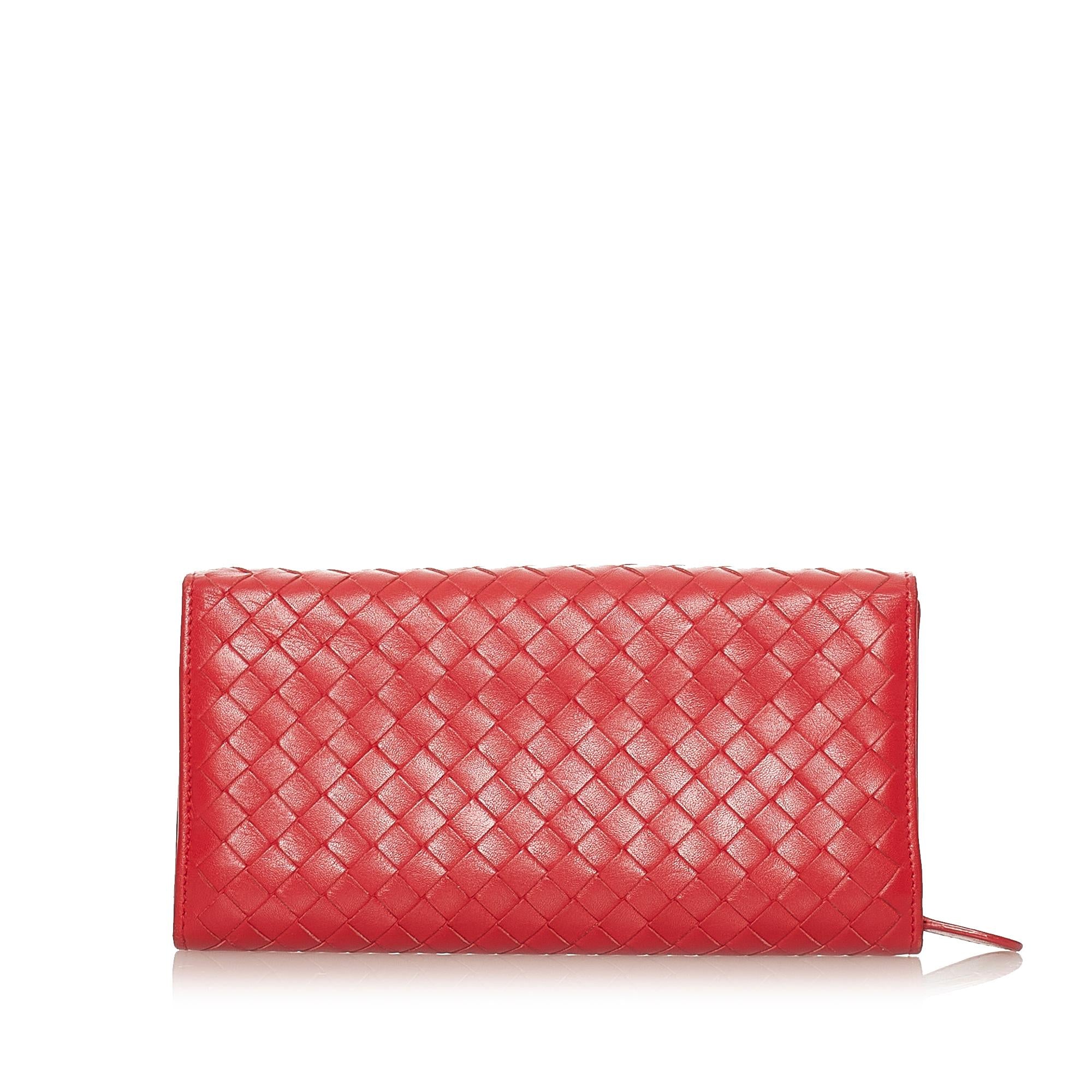 Bottega Veneta Intrecciato Leather Long Wallet (SHG-27828)