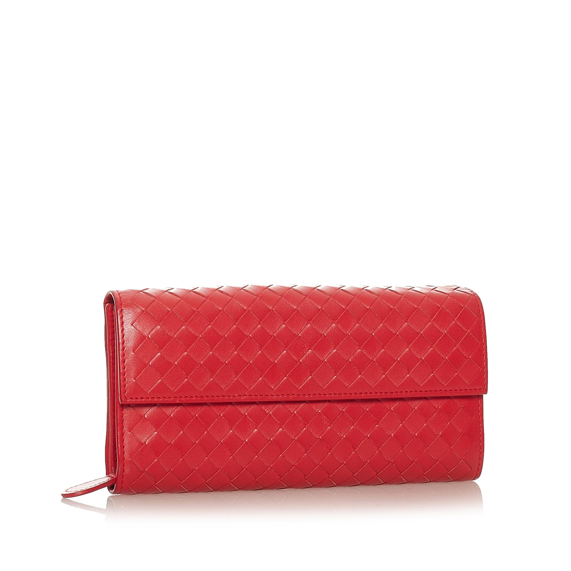 Bottega Veneta Intrecciato Leather Long Wallet (SHG-27828)