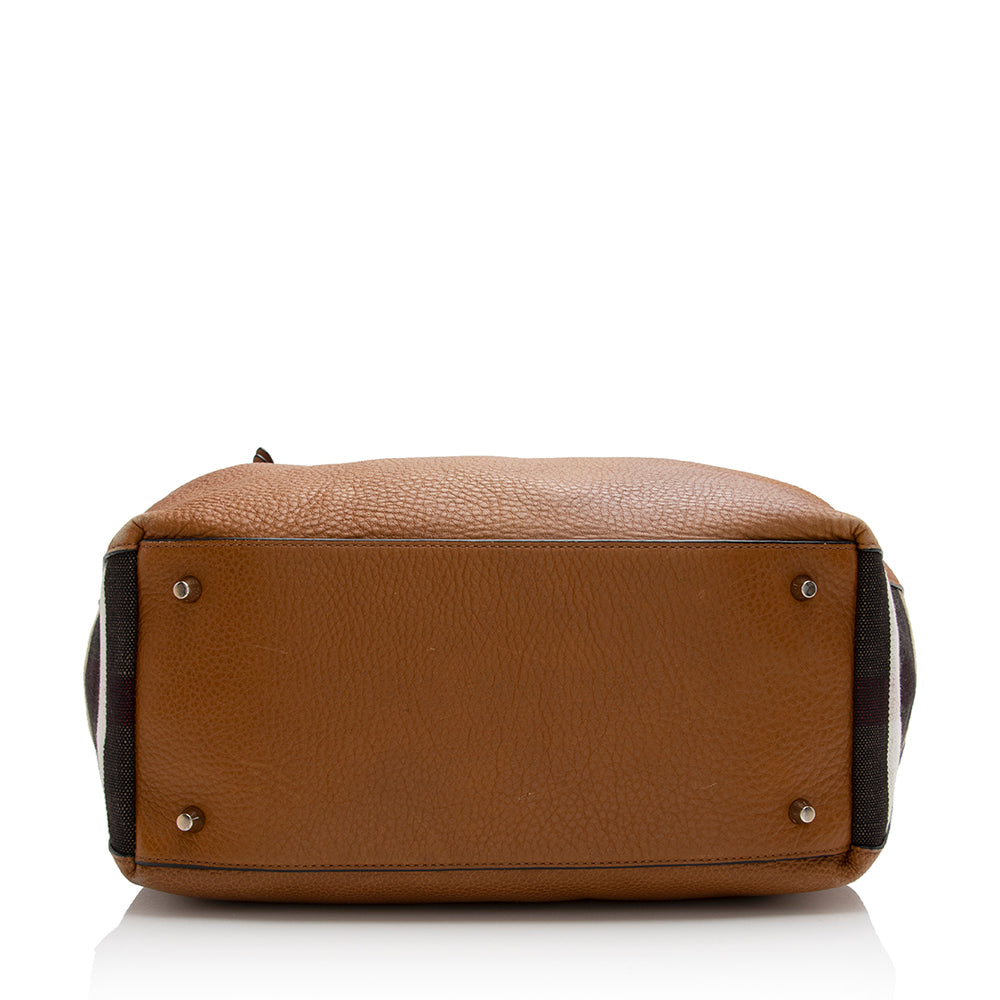 Burberry Calfskin House Check Maidstone Medium Shoulder Bag (SHF-21993)