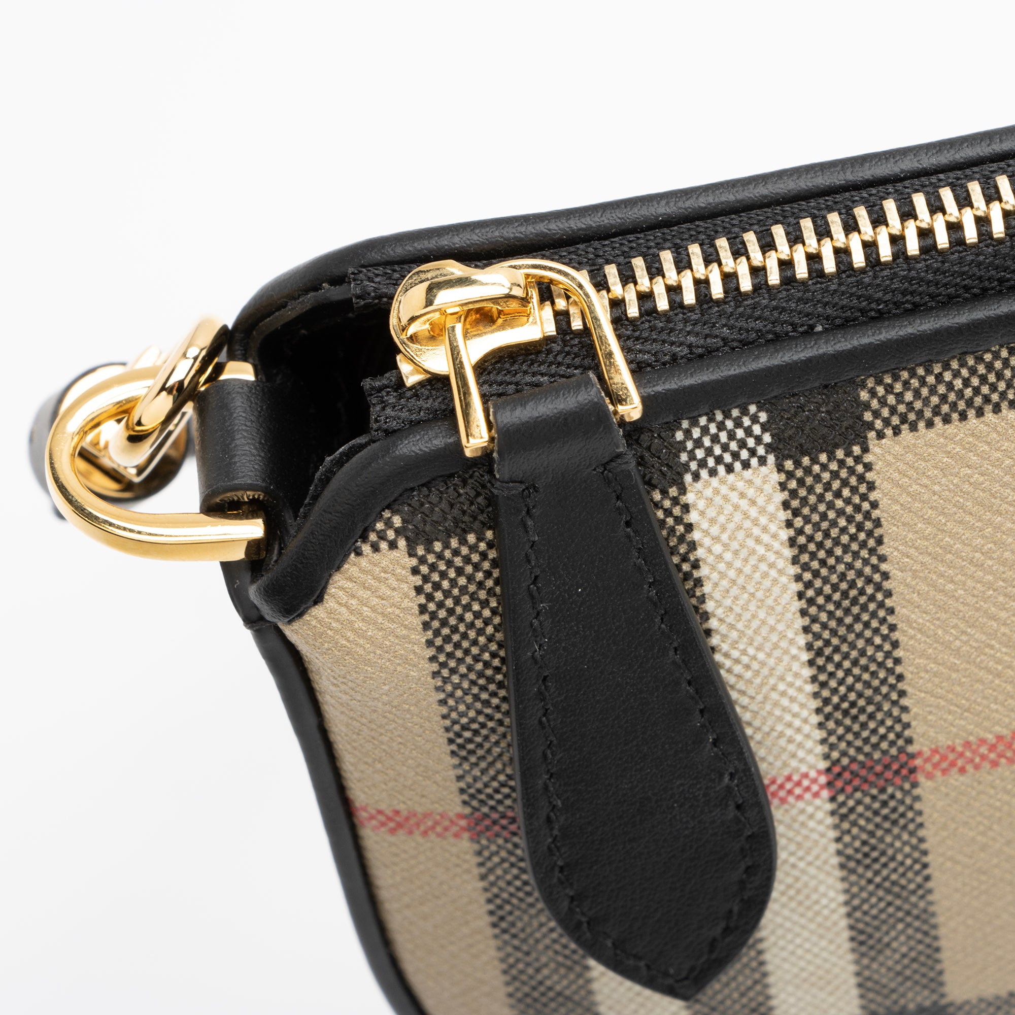 Burberry Calfskin Vintage Check Olympia Pouch (SHF-23490)