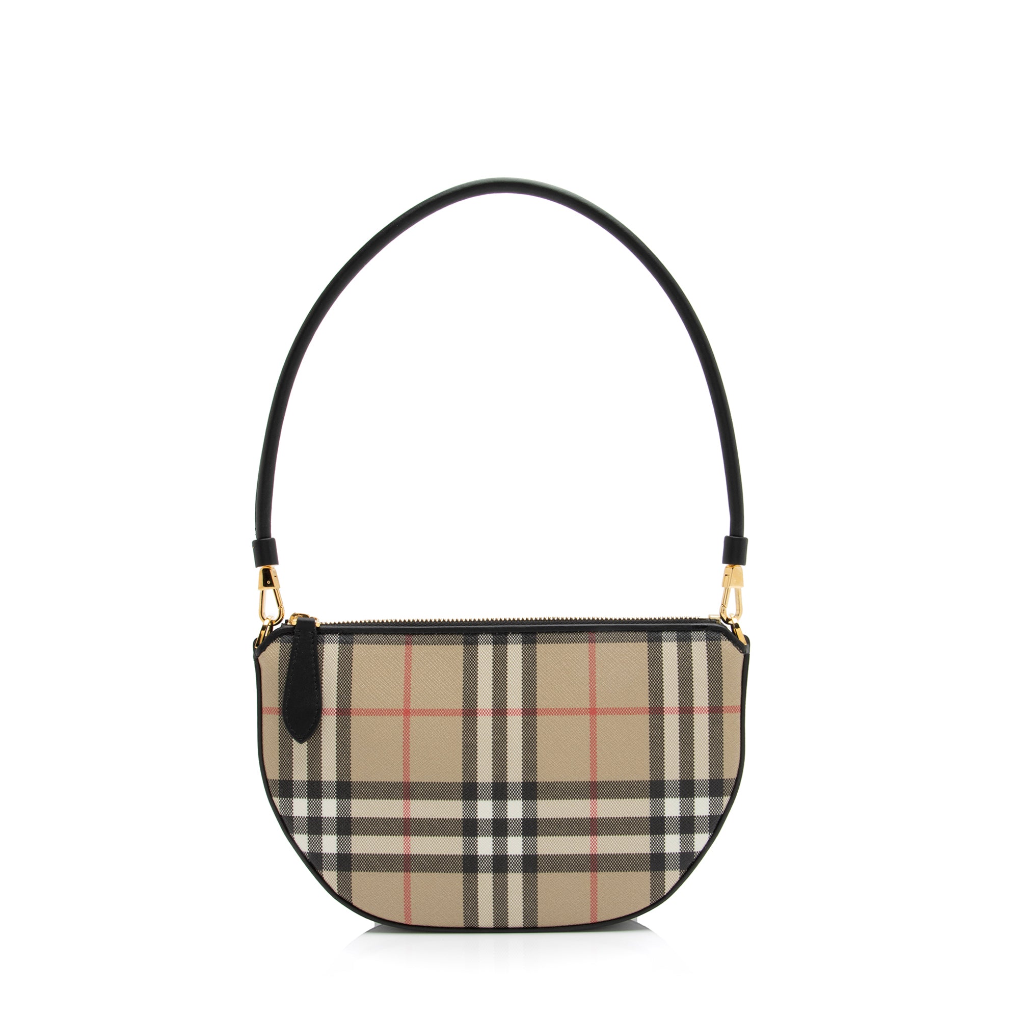 Burberry Calfskin Vintage Check Olympia Pouch (SHF-23490)