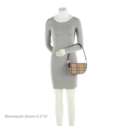 Burberry Calfskin Vintage Check Olympia Pouch (SHF-23490)