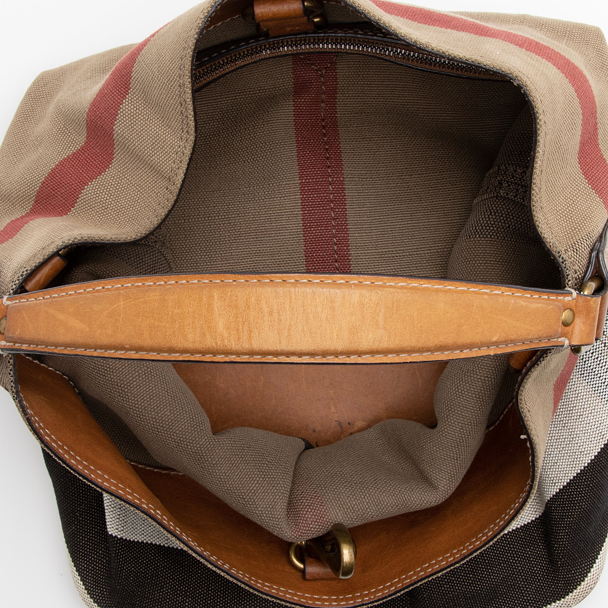 Burberry Canvas Check Susanna Medium Hobo (SHF-22781)