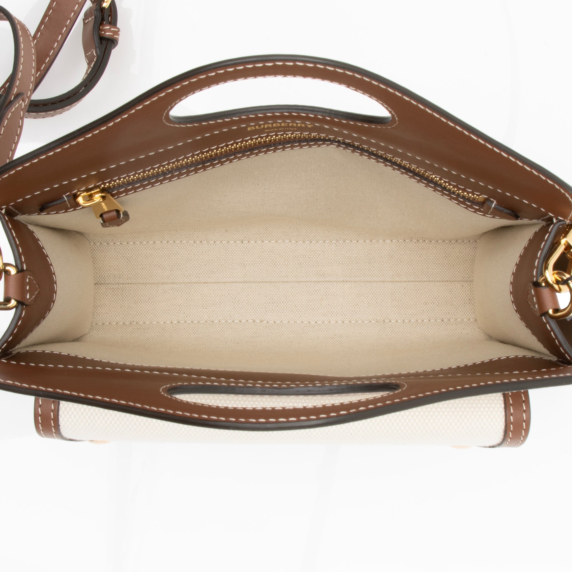 Burberry Canvas Horseferry Mini Pocket Tote (SHF-23255)