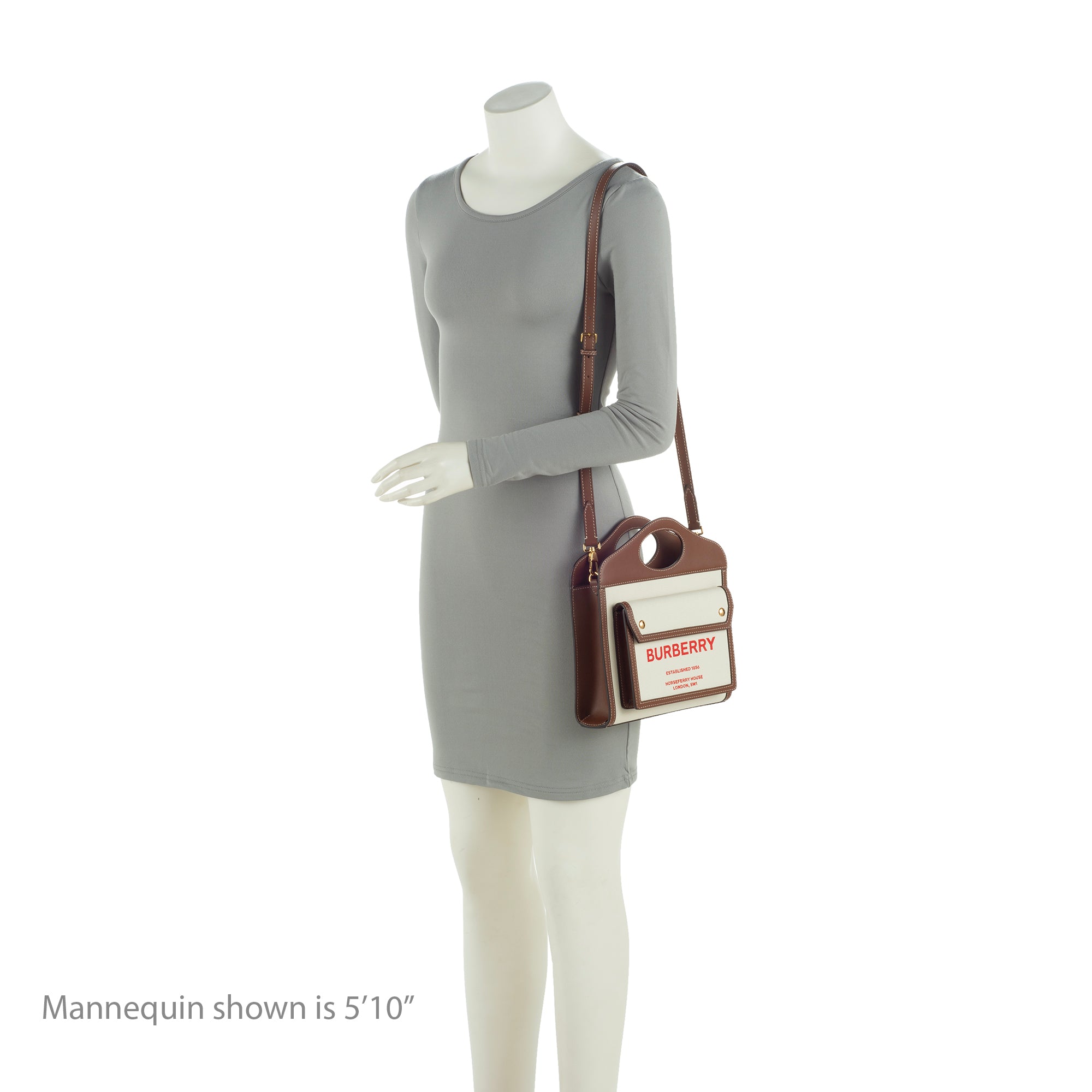 Burberry Canvas Horseferry Mini Pocket Tote (SHF-23255)