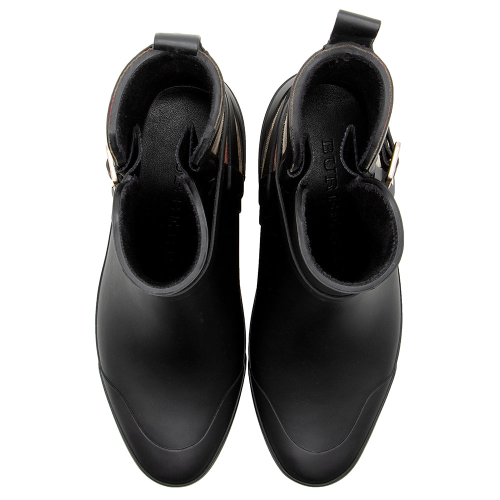Burberry House Check Rubber Ankle Boots - Size 7 / 37 (SHF-18659)