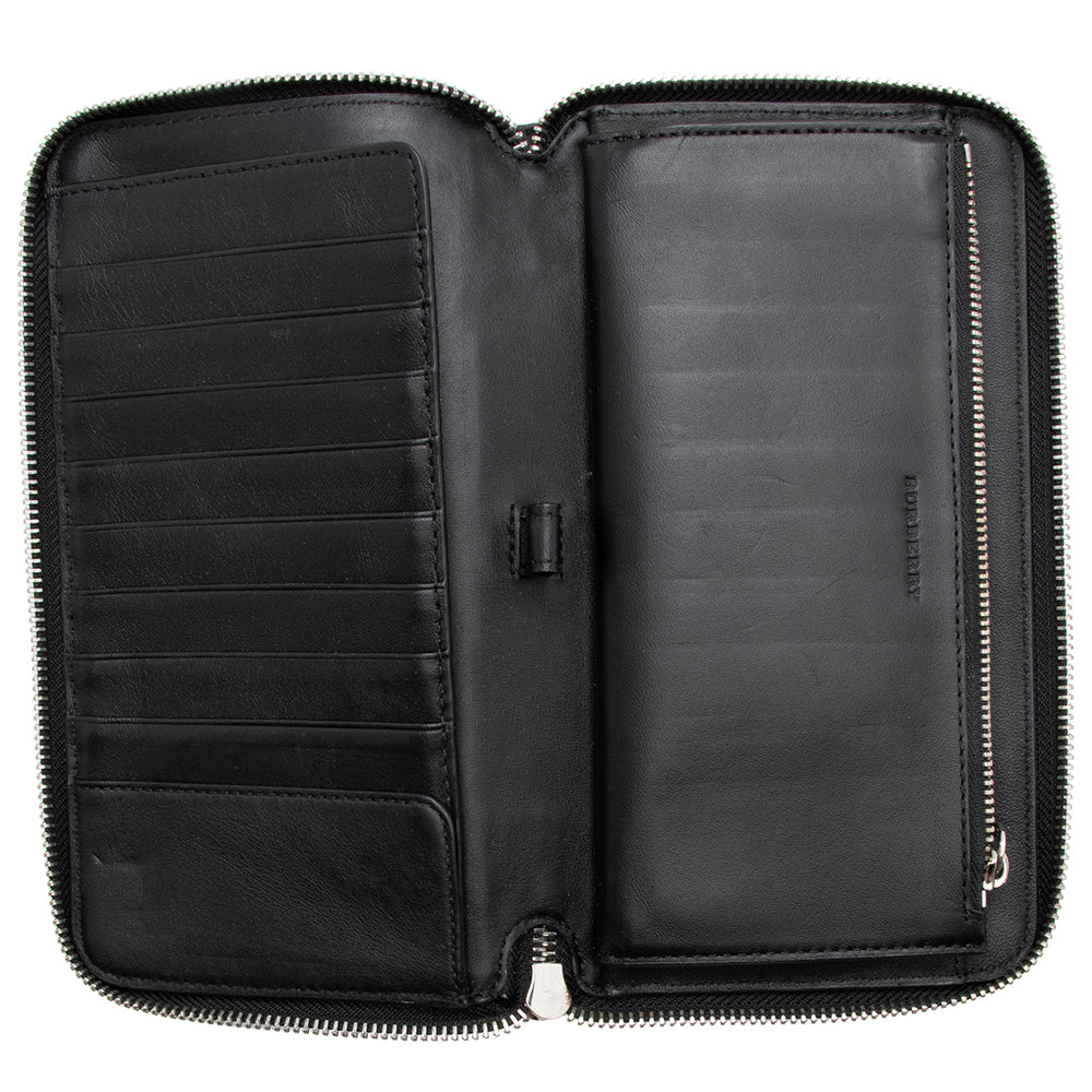 Burberry Check Zip Around Large Wallet (SHF-17361)