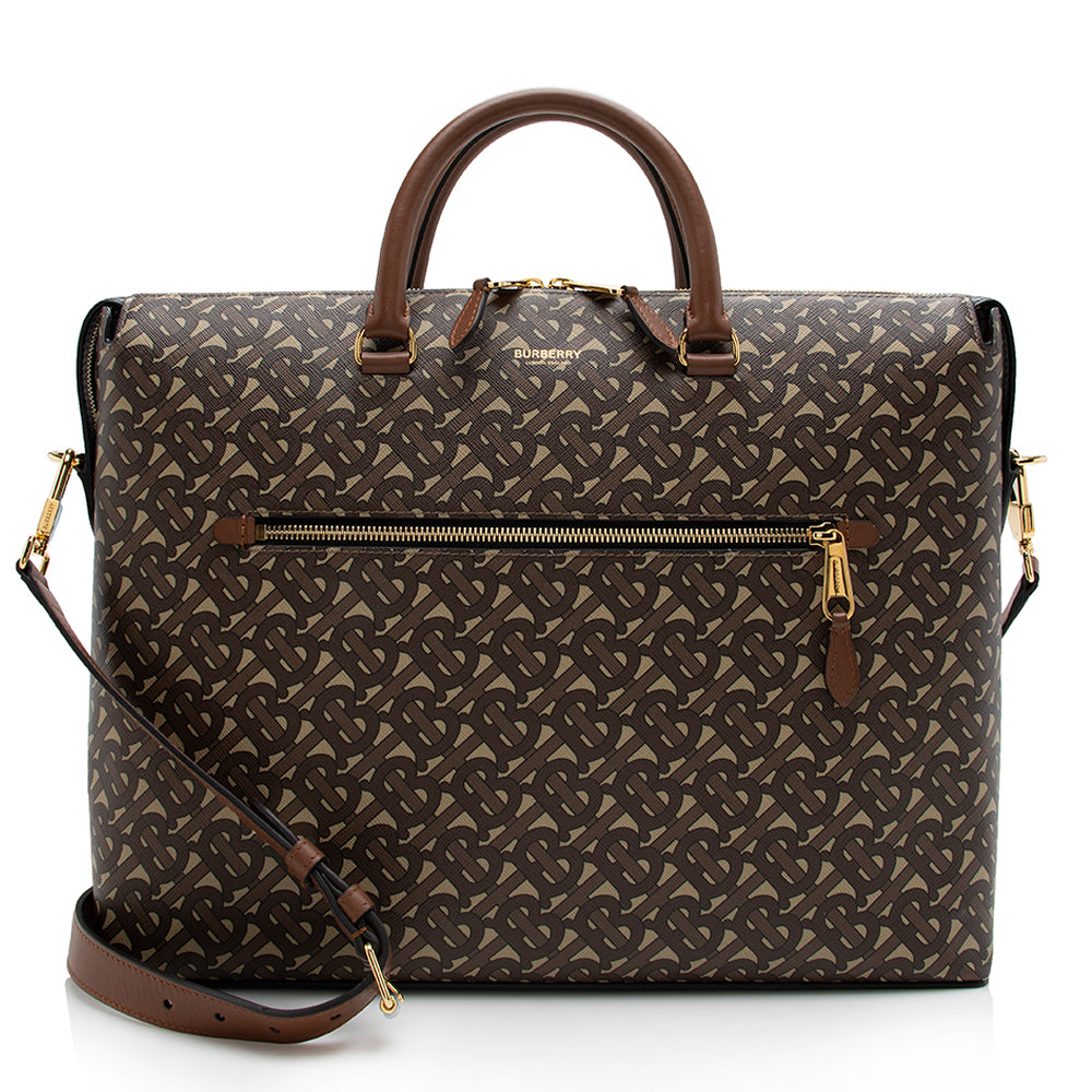 Burberry Coated Canvas Manchester Briefcase (SHF-16909)