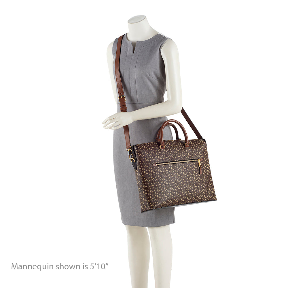 Burberry Coated Canvas Manchester Briefcase (SHF-16909)