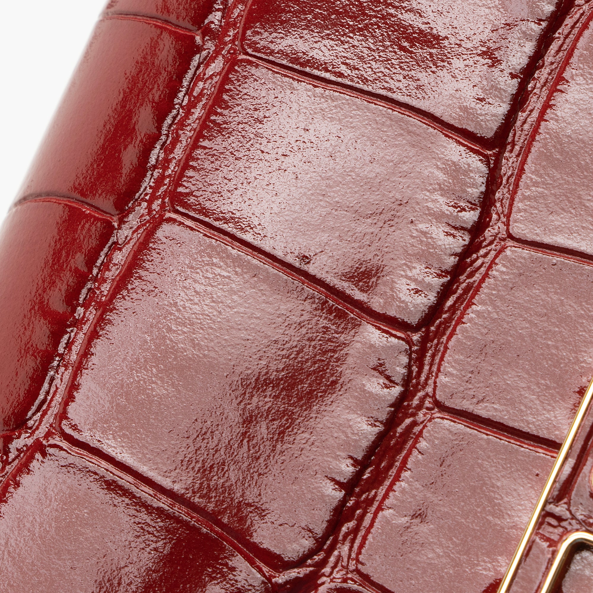 Burberry Croc Embossed Calfskin TB Tri-Fold Compact Wallet (SHF-22710)