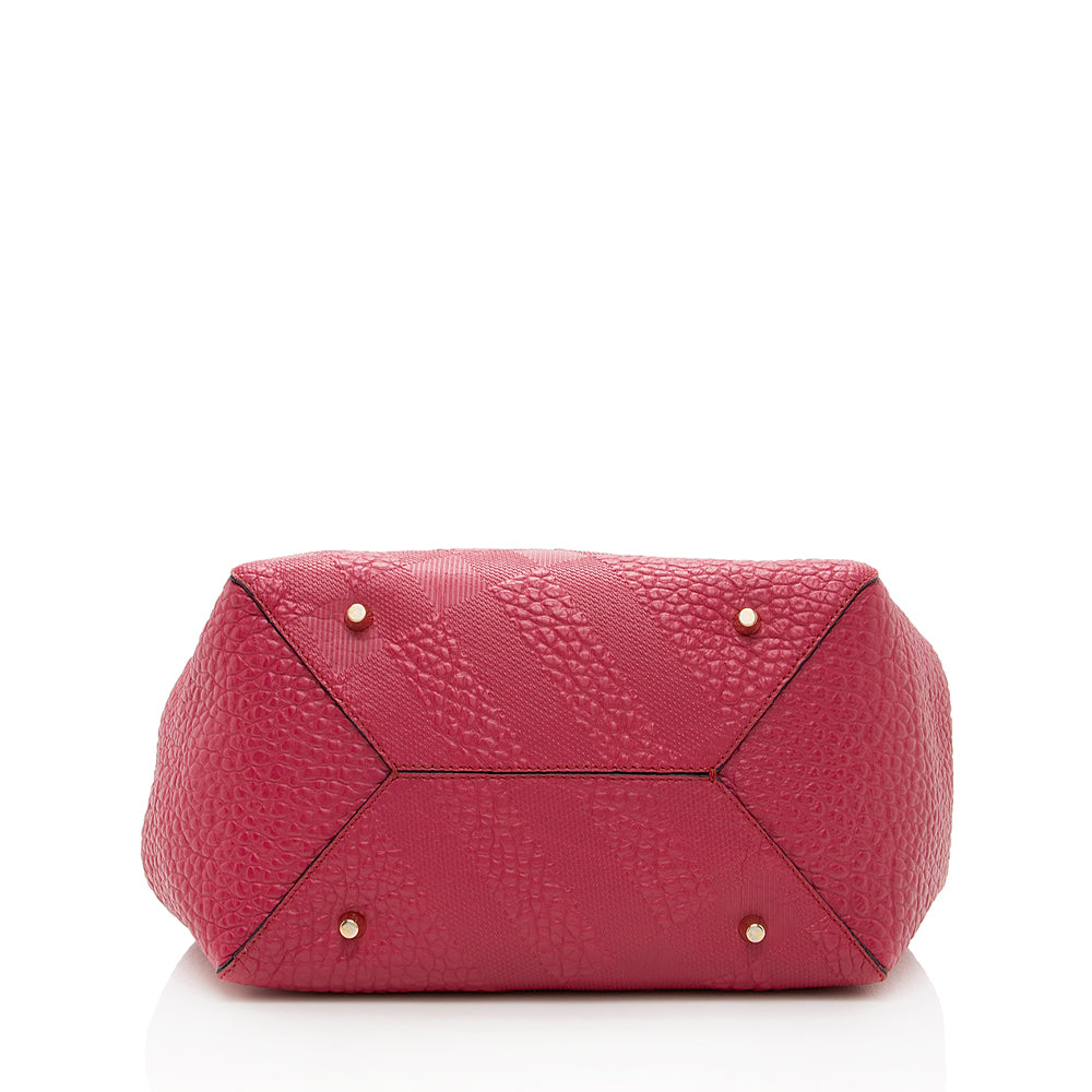 Burberry Embossed Check Leather Canterbury Small Tote (SHF-18609)