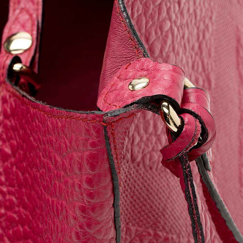 Burberry Embossed Check Leather Canterbury Small Tote (SHF-18609)