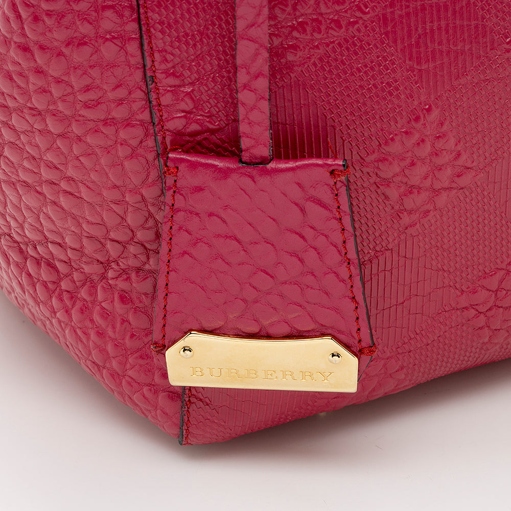 Burberry Embossed Check Leather Canterbury Small Tote (SHF-18609)