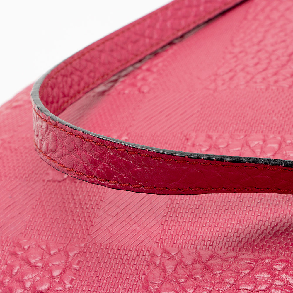 Burberry Embossed Check Leather Canterbury Small Tote (SHF-18609)