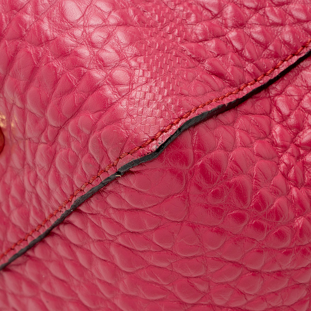 Burberry Embossed Check Leather Canterbury Small Tote (SHF-18609)