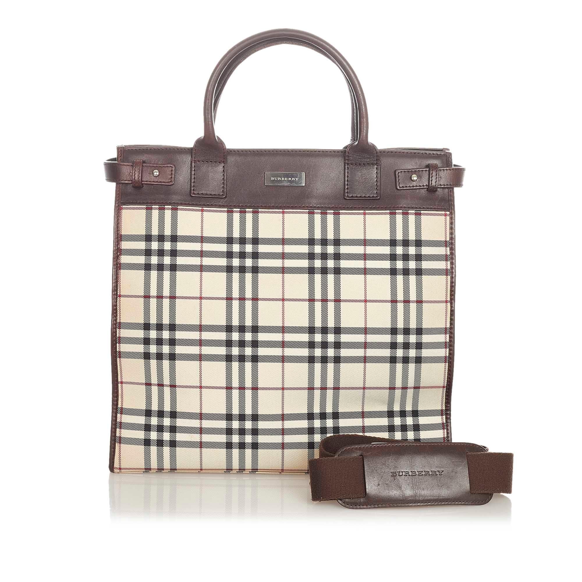 Burberry House Check Canvas Satchel (SHG-22096)
