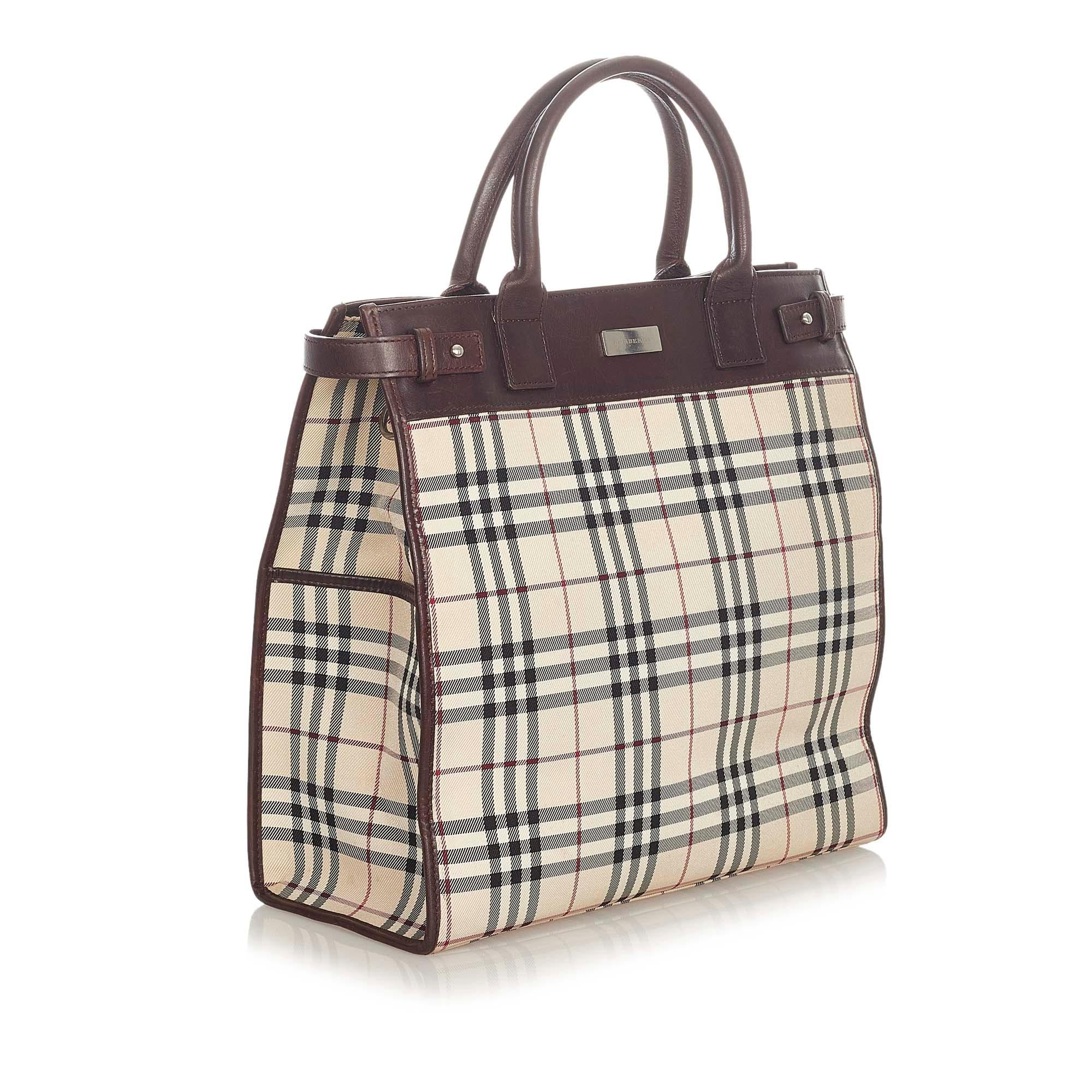 Burberry House Check Canvas Satchel (SHG-22096)
