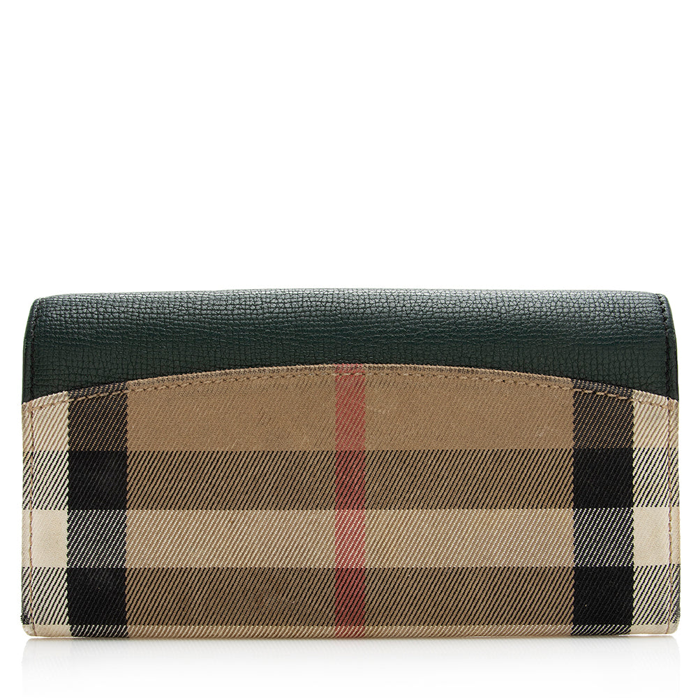 Burberry House Check Continental Wallet (SHF-20463)
