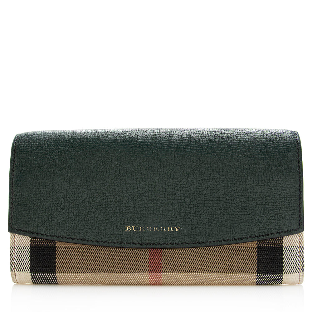 Burberry House Check Continental Wallet (SHF-20463)