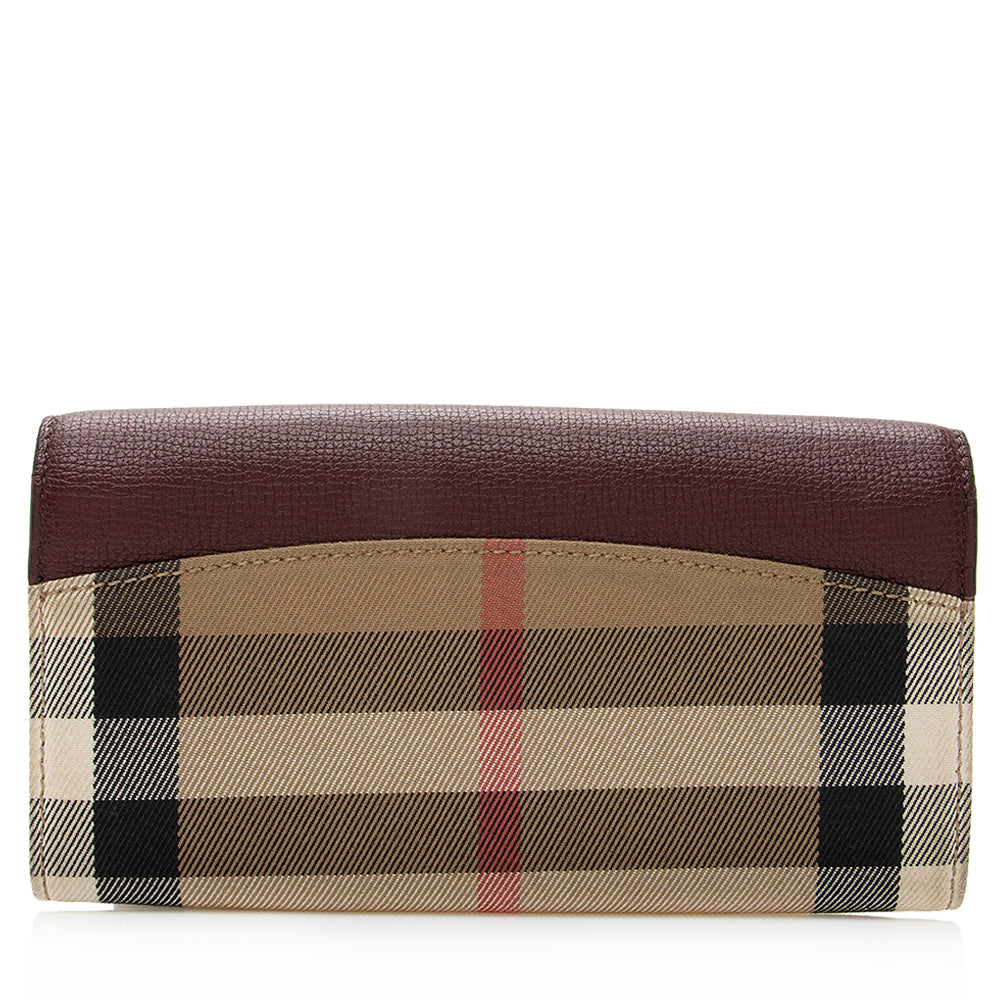 Burberry House Check Continental Wallet (SHF-20805)