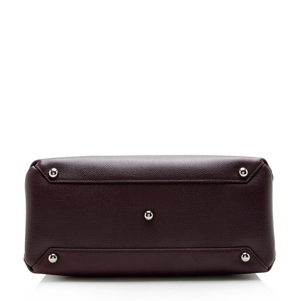 Burberry House Check Leather Banner Medium Tote (SHF-13541)