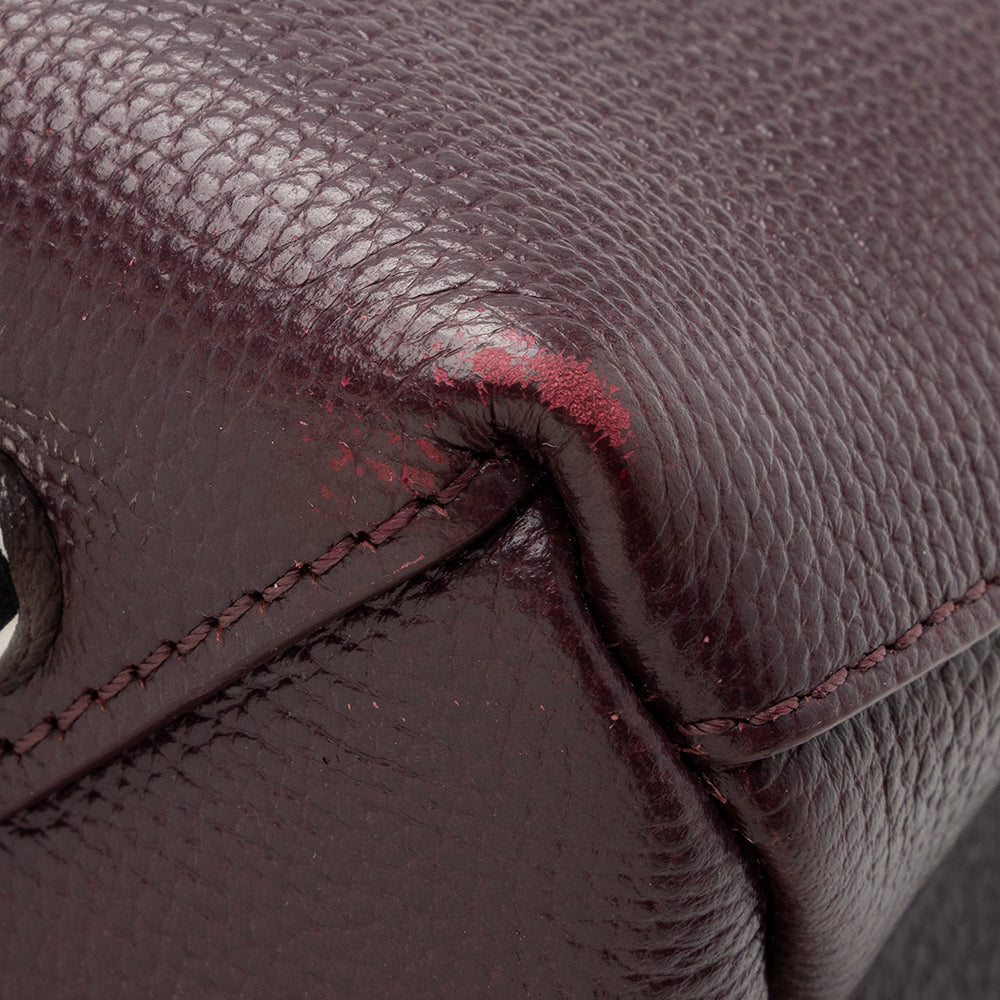 Burberry House Check Leather Banner Medium Tote (SHF-13541)