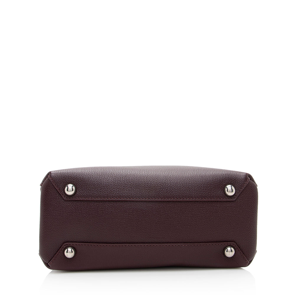 Burberry House Check Leather Banner Small Tote (SHF-19217)