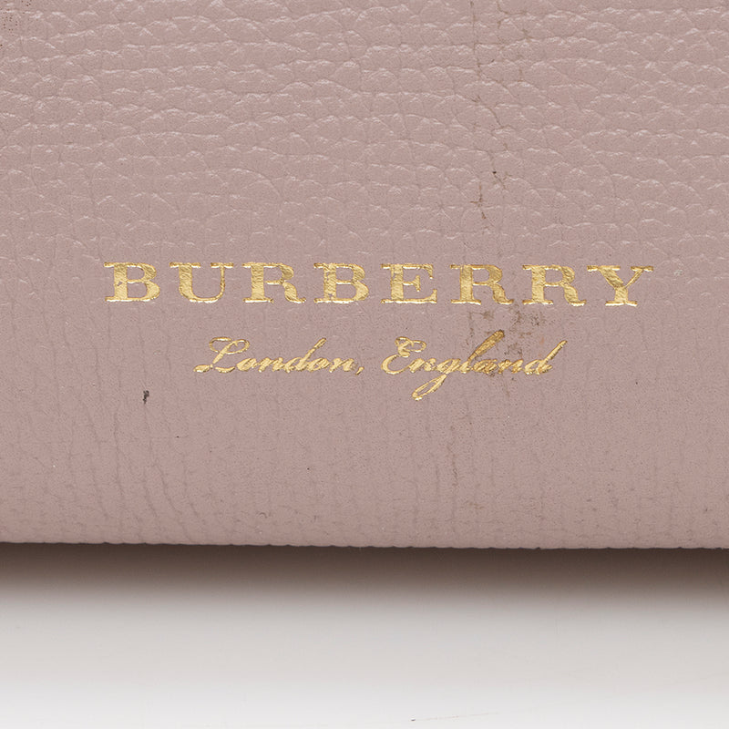 Burberry House Check Leather Banner Small Tote (SHF-19183)