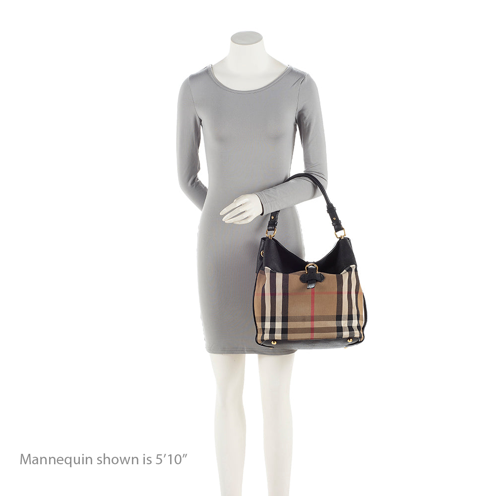 Burberry House Check Sycamore Medium Hobo (SHF-22098)