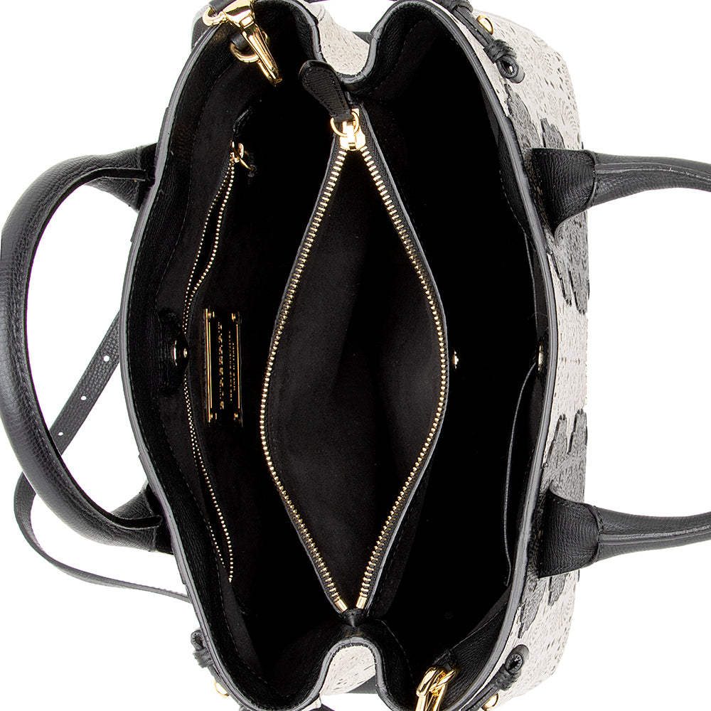 Burberry Laser Cut Leather Banner Medium Tote (SHF-22096)