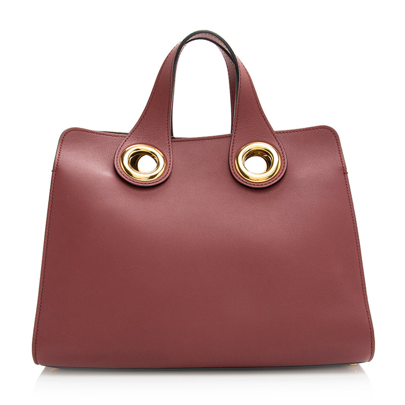 Burberry Leather Crest Grommet Detail Tote (SHF-20382)
