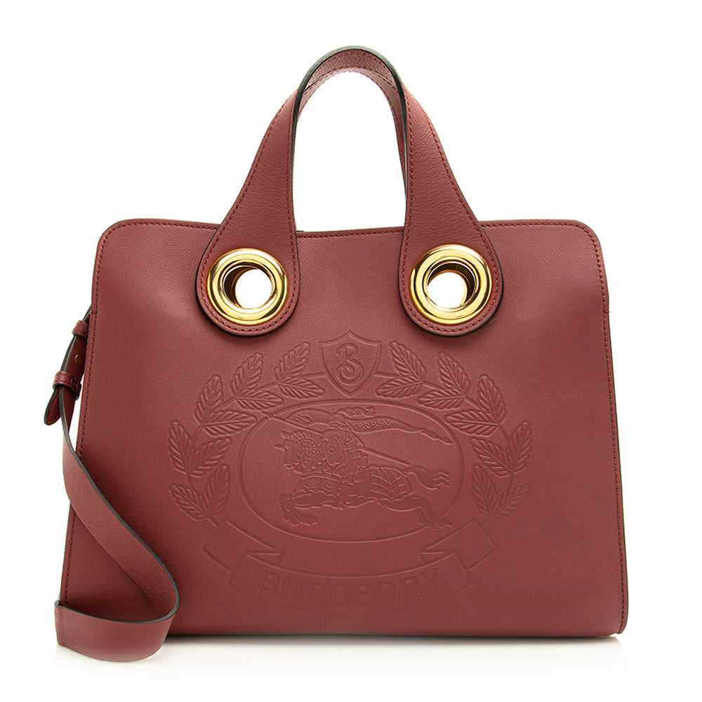 Burberry Leather Crest Grommet Detail Tote (SHF-20382)