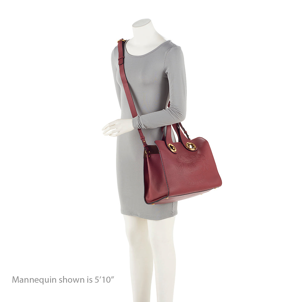Burberry Leather Crest Grommet Detail Tote (SHF-20382)