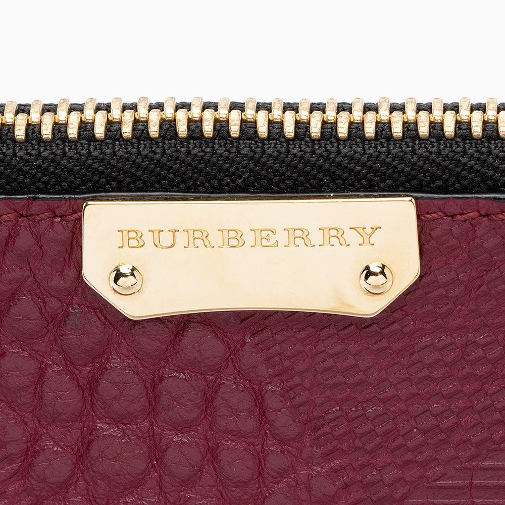 Burberry Leather Embossed Check Peyton Crossbody Bag (SHF-19230)