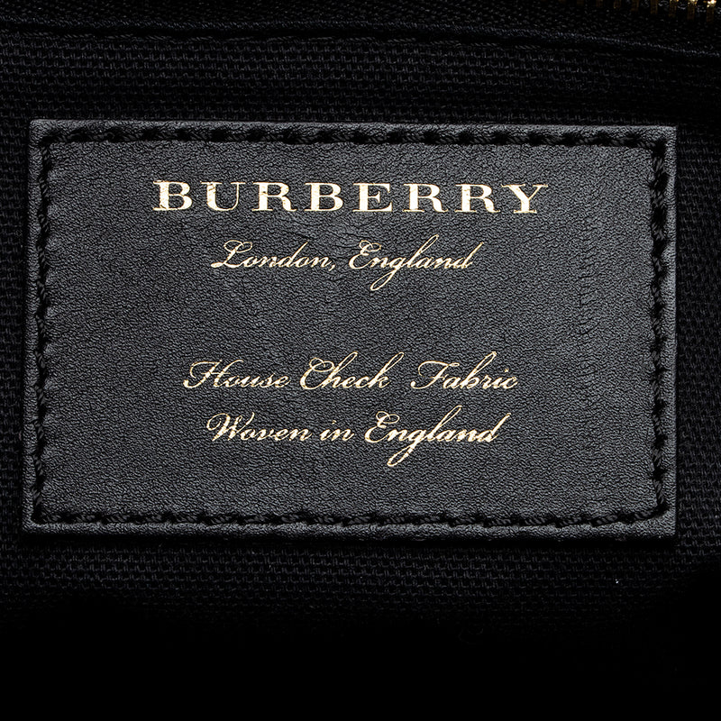 Burberry Leather House Check Derby Canterbury Small Tote (SHF-18431)