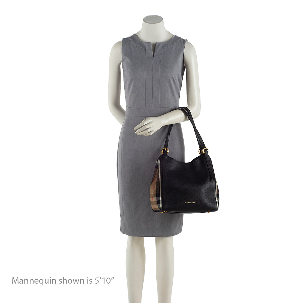 Burberry Leather House Check Derby Canterbury Small Tote (SHF-18431)