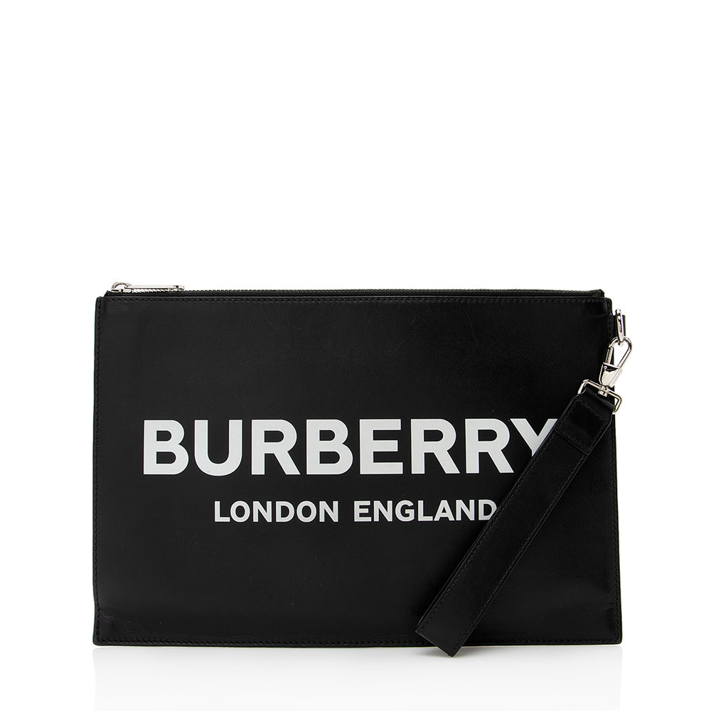 Burberry Leather Logo Wristlet (SHF-16604)