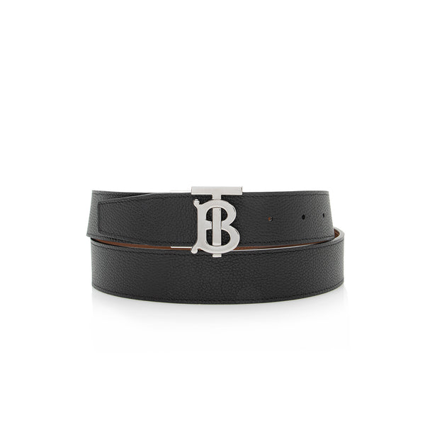 Burberry Leather Reversible TB Monogram Belt - Size 42 / 105 (SHF-2225 –  LuxeDH