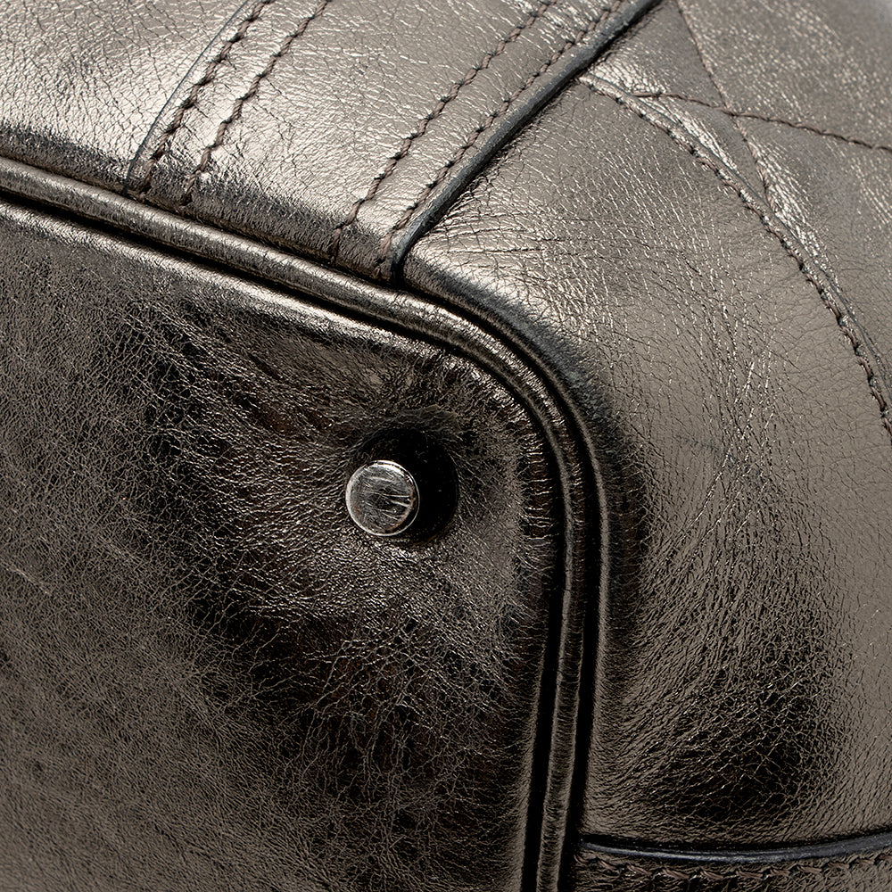 Burberry Metallic Leather Baby Beaton Satchel (SHF-14818)