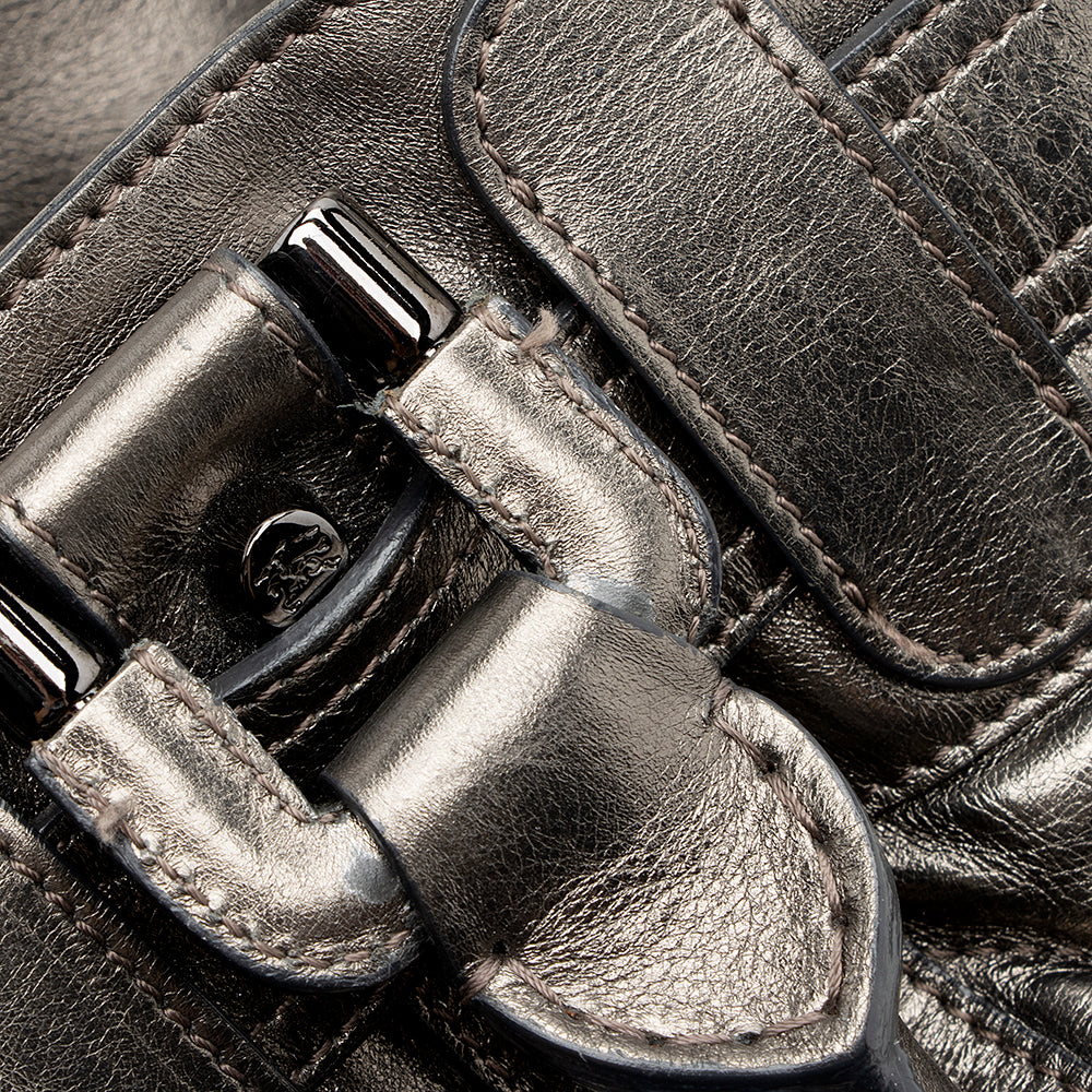 Burberry Metallic Leather Baby Beaton Satchel (SHF-14818)
