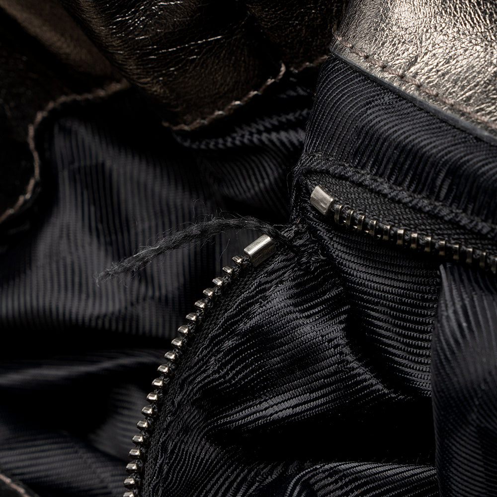 Burberry Metallic Leather Baby Beaton Satchel (SHF-14818)