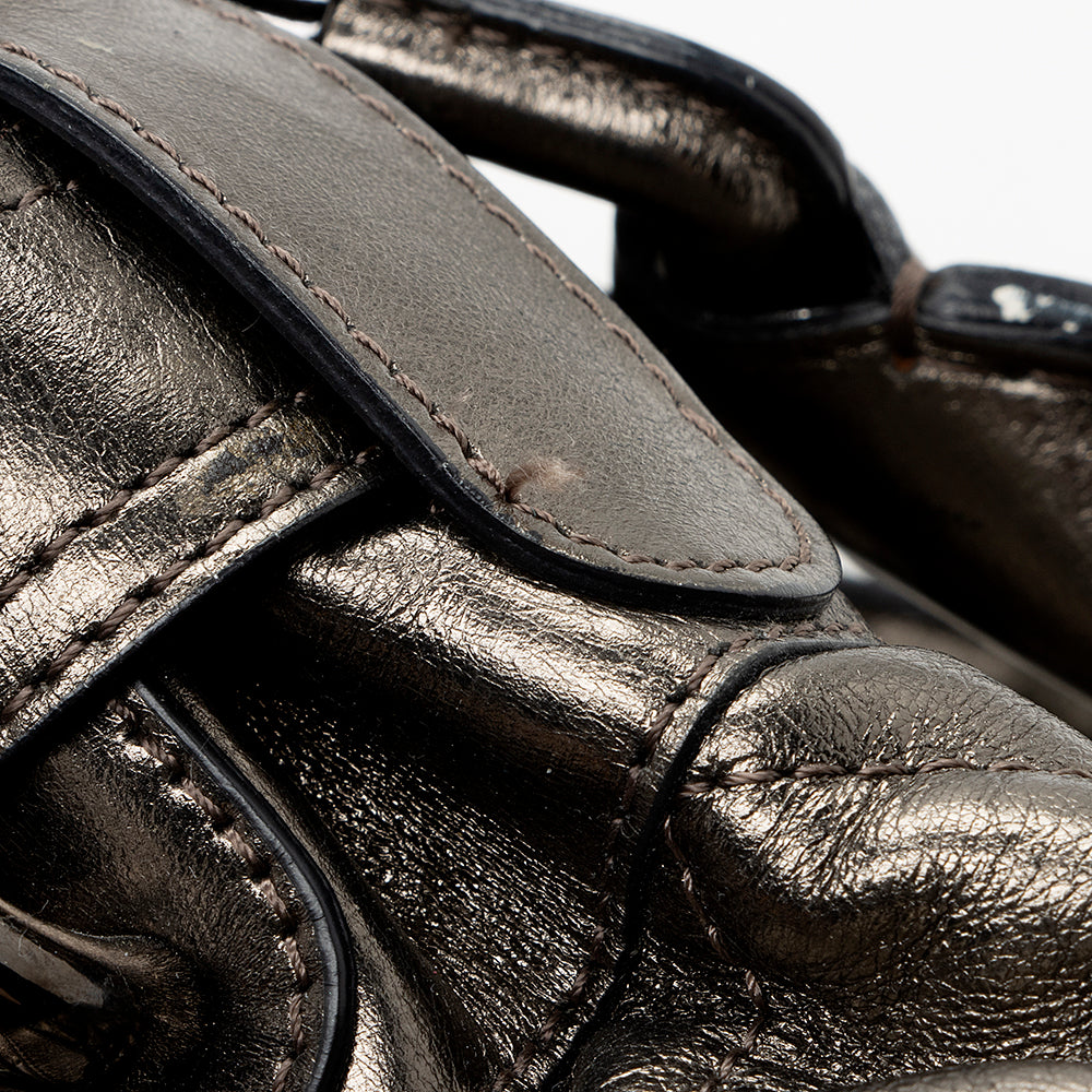 Burberry Metallic Leather Baby Beaton Satchel (SHF-14818)