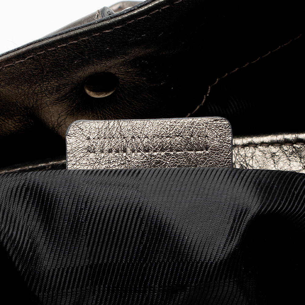 Burberry Metallic Leather Baby Beaton Satchel (SHF-14818)