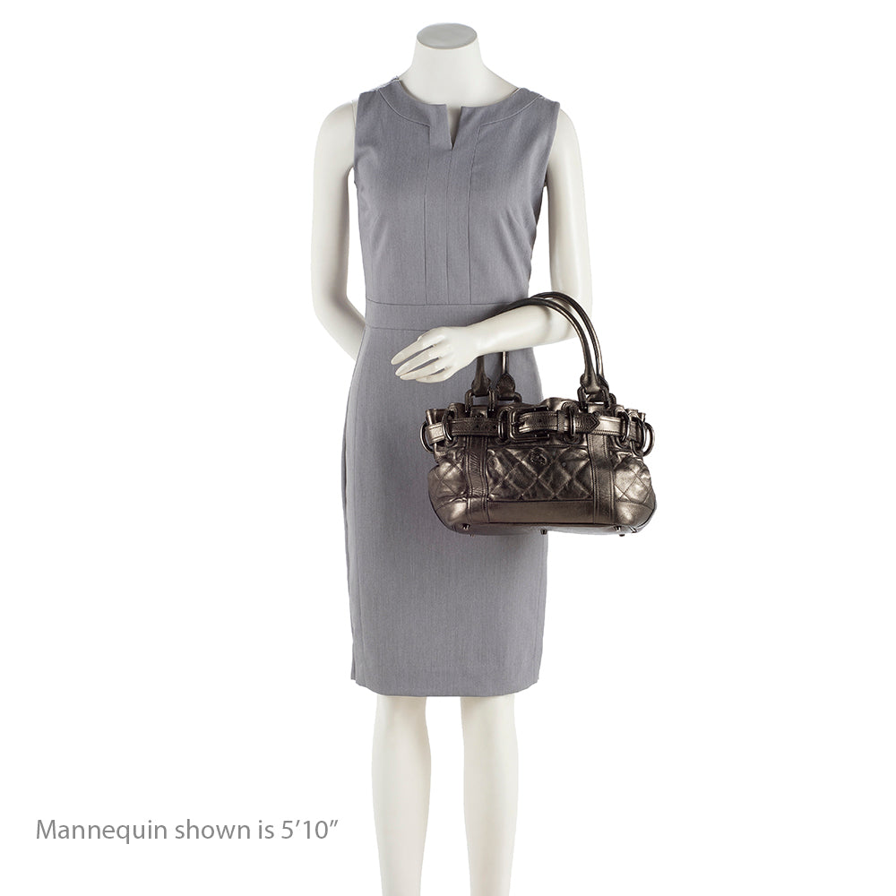 Burberry Metallic Leather Baby Beaton Satchel (SHF-14818)