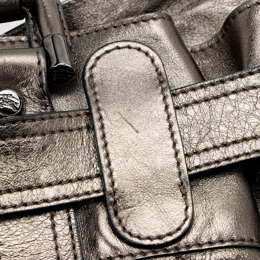 Burberry Metallic Leather Baby Beaton Satchel (SHF-14818)