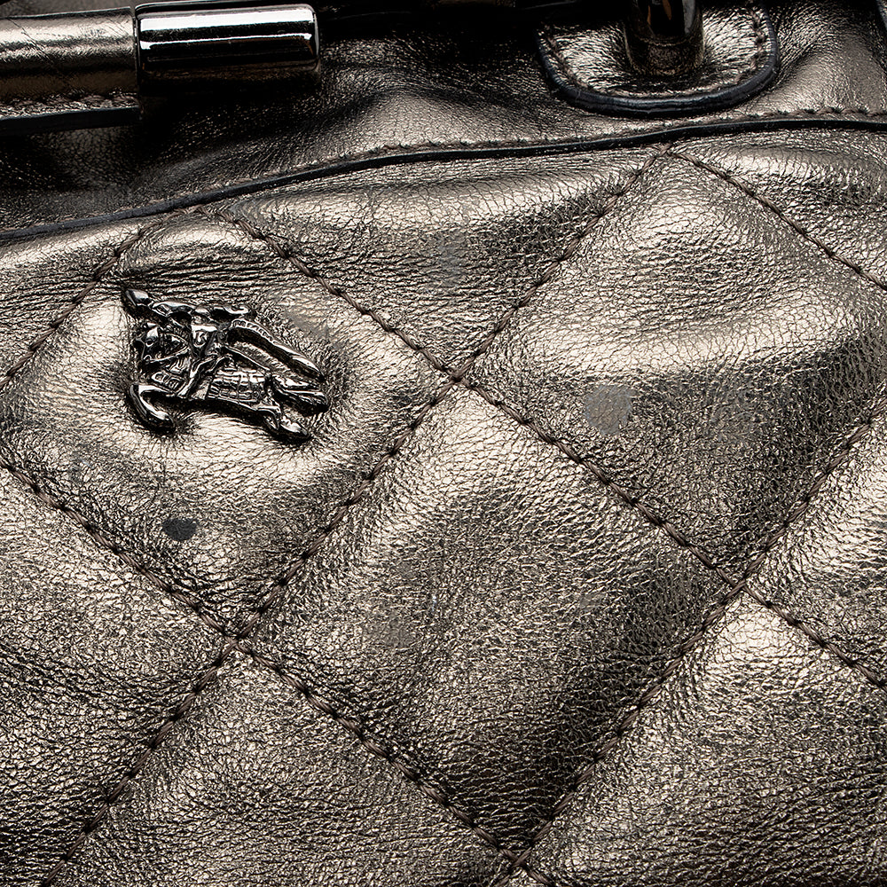 Burberry Metallic Leather Baby Beaton Satchel (SHF-14818)
