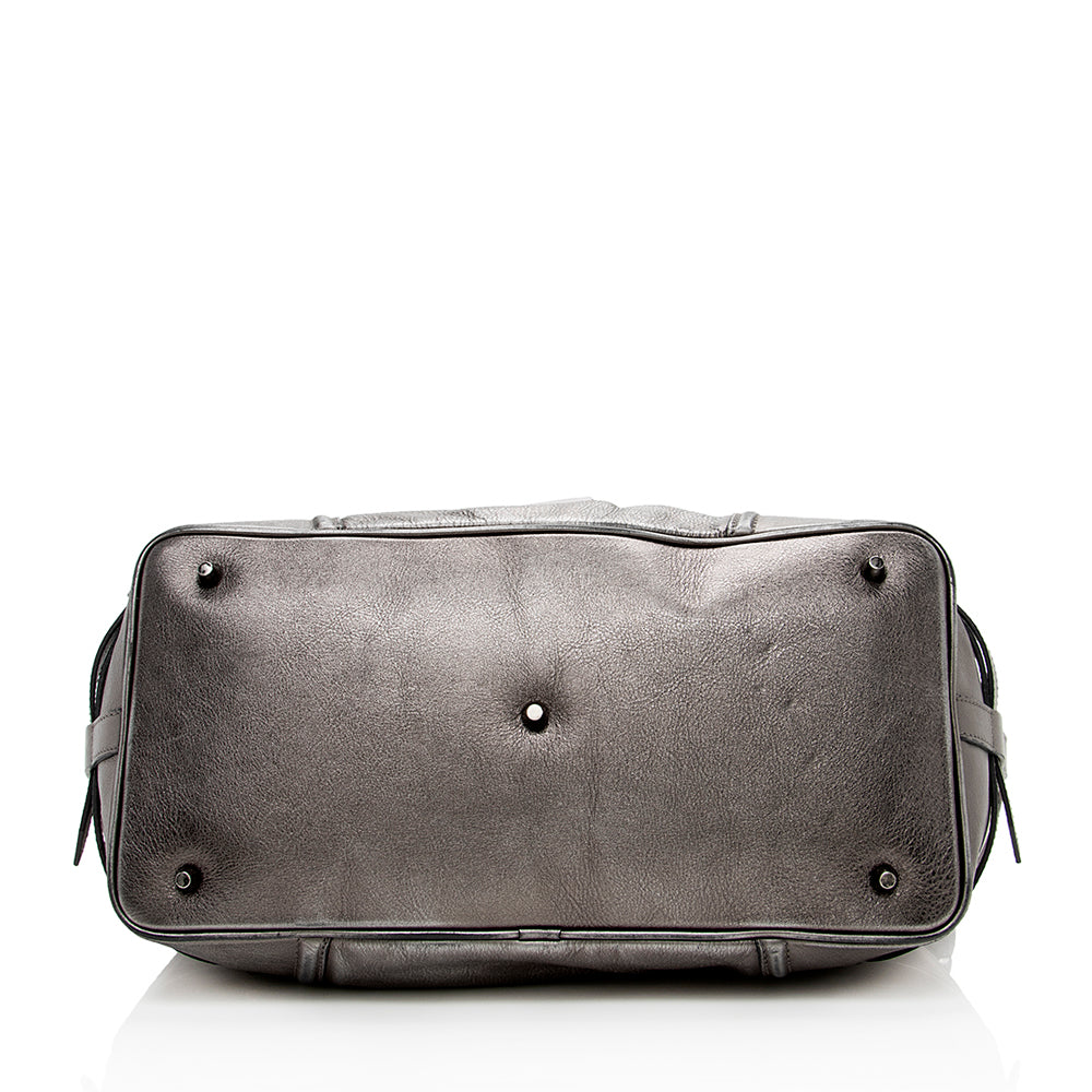 Burberry Metallic Leather Large Satchel (SHF-14682)