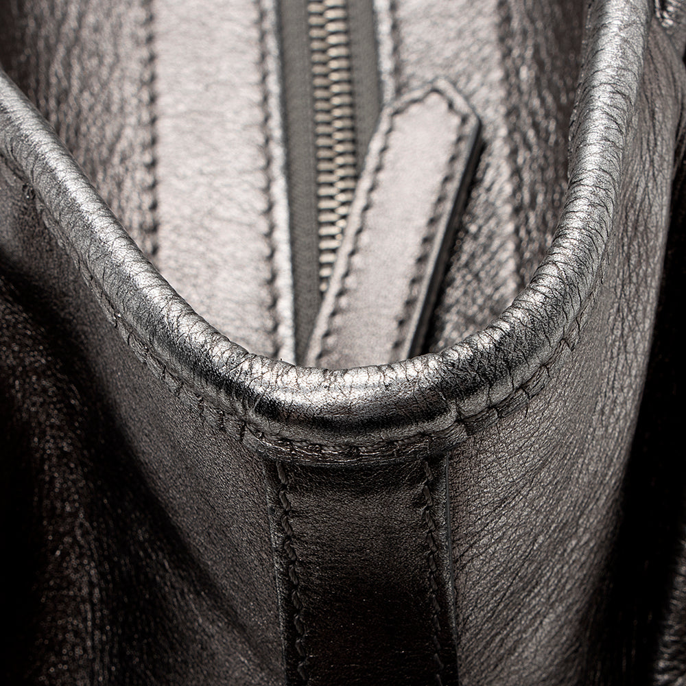 Burberry Metallic Leather Large Satchel (SHF-14682)