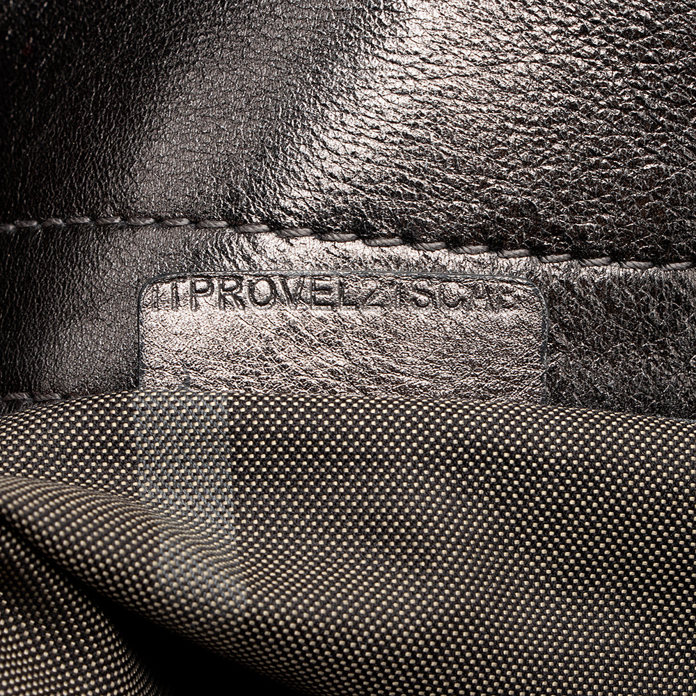 Burberry Metallic Leather Large Satchel (SHF-14682)